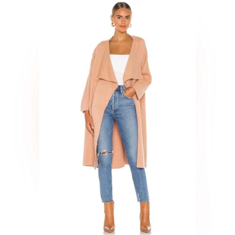 NWT Revolve SNDYS Tia Knit Cardigan Womens Medium Camel New Duster Open Front